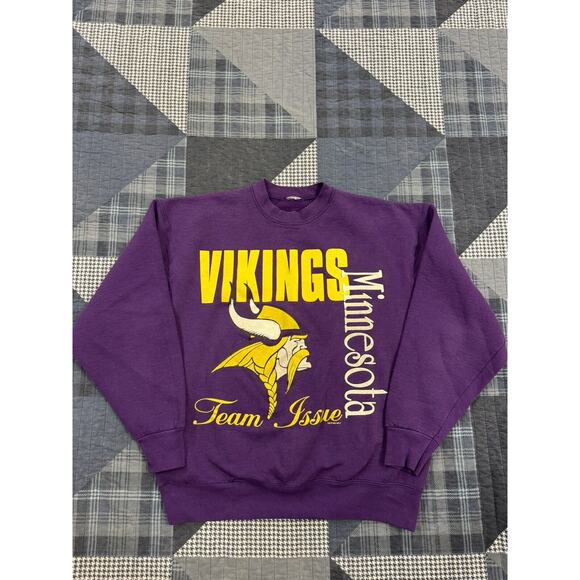 Vintage 1993 Team Issue Bold Aggressive‎ Minnesota Vikings Sweatshirt Mens XL